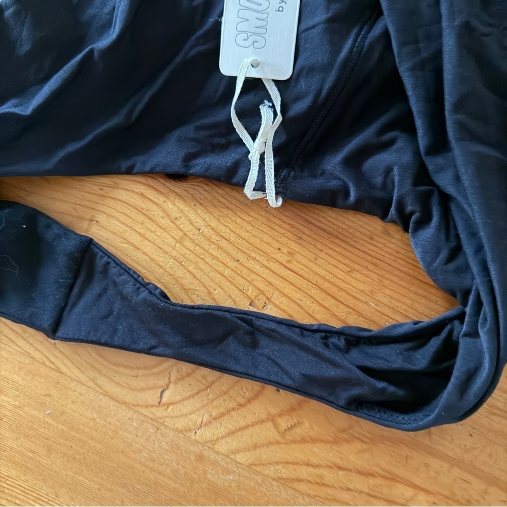 NWT Aerie SMOOTHEZ Black Long Sleeve Scoop Neck Bodysuit M lounge basics classic - Picture 10 of 10